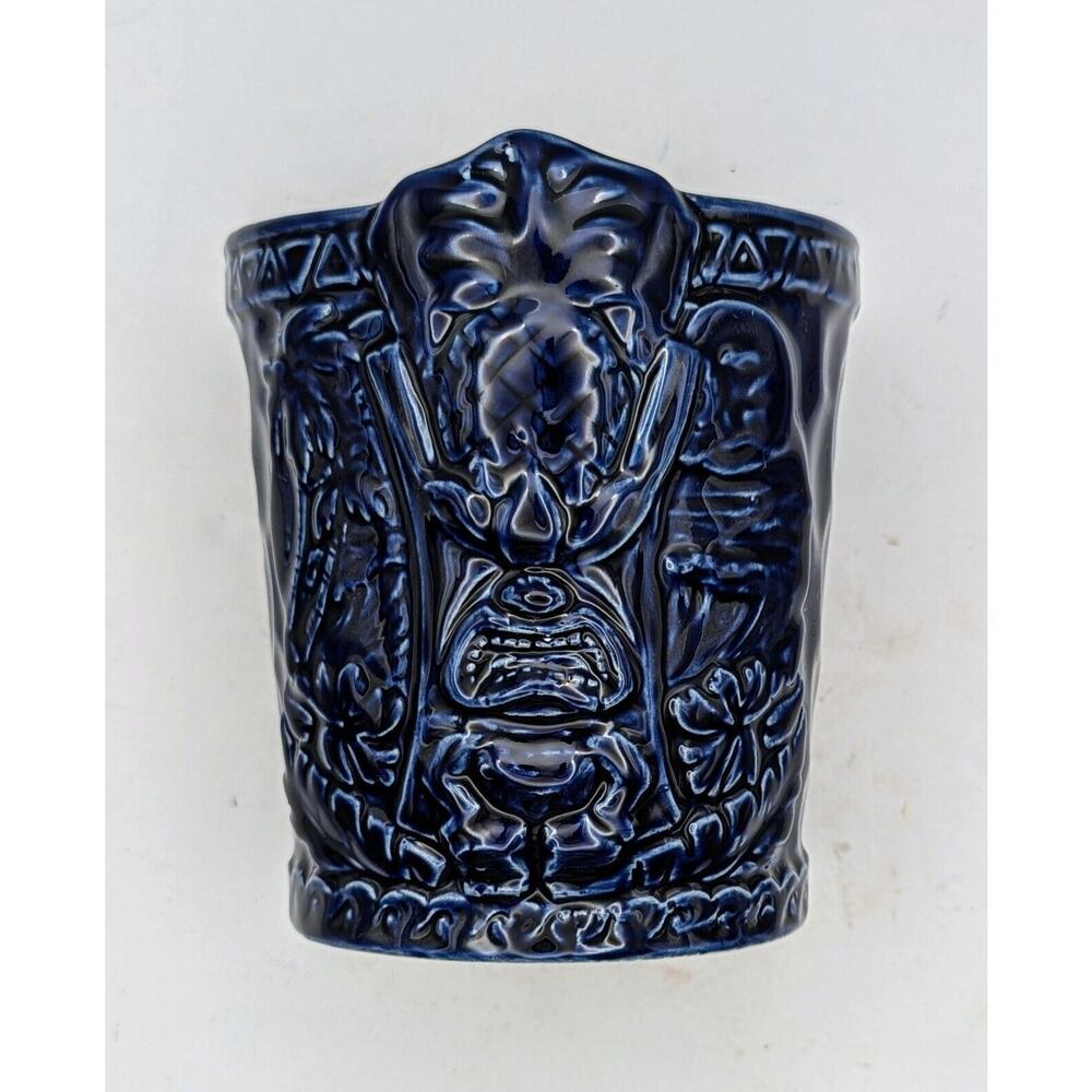 Tiki Farm Parrish Kauai Tiki Farm Cobalt Blue Mug 2016 Signed Thor Pencil Cup